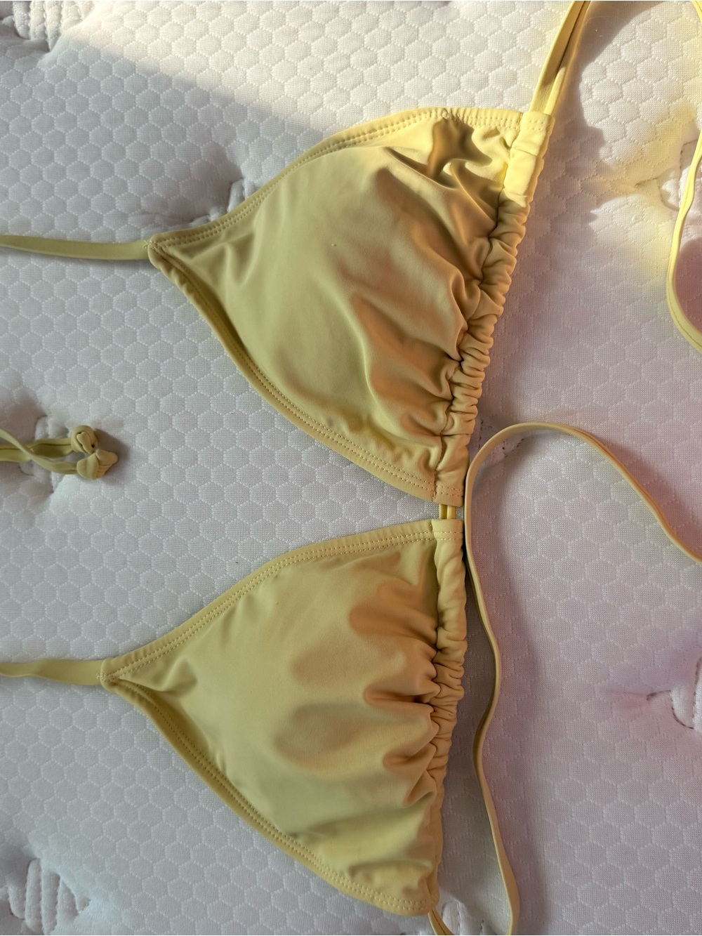 Joe Boxer Pale Yellow Triangle Bikini Top - Picture 3 of 4